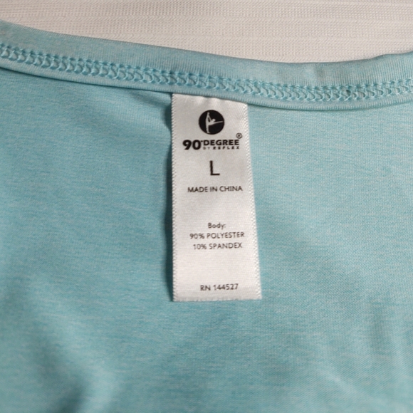 90 degree Teal Green Gym Short Sleeve Shirt Size Large - Picture 2 of 6